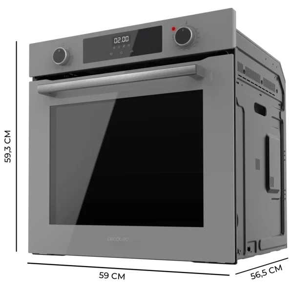 Imagen 3 Horno integrable Cecotec Bolero Hexa M226000 de 75L. Con 7 funciones, Steam Assist y acabado Glass Grey. Eficiencia energética A y potencia de 2800W.