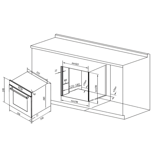 Imagen 5 Horno integrable Cecotec Bolero Hexa M226000 de 75L. Con 7 funciones, Steam Assist y acabado Glass Grey. Eficiencia energética A y potencia de 2800W.
