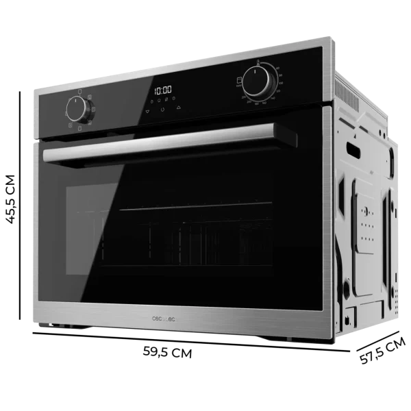 Imagen 3 Horno integrable Cecotec Bolero Hexa M224500 Edge A de 53L, 2600 W y 7 funciones con Steam Assist y Grill. Cocción precisa y eficiente en diseño compacto de 45 cm.