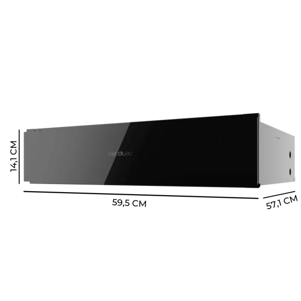 Imagen 3 Calientaplatos integrable Bolero Hexa WD Glass Black de 60 cm. Control mecánico, temperatura ajustable y base antideslizante con elegante acabado en cristal negro.