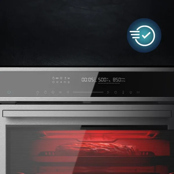 Imagen 8 Horno multifunción Bolero Hexa SM406000 Edge+ de 75 L, 2900 W y 13 funciones. Cocina profesional con Steak Master y Pizza Master en eficiencia energética A+.