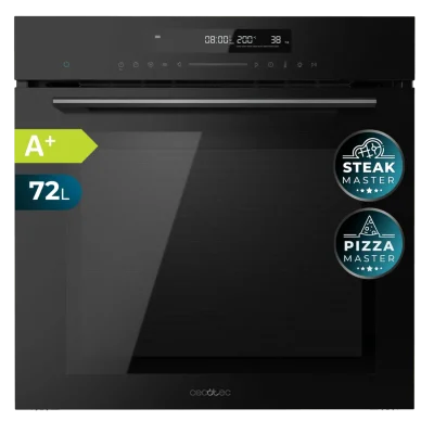 Horno integrable Cecotec Bolero Hexa SM406000 Glass Black con panel digital y sistema Steak Master
