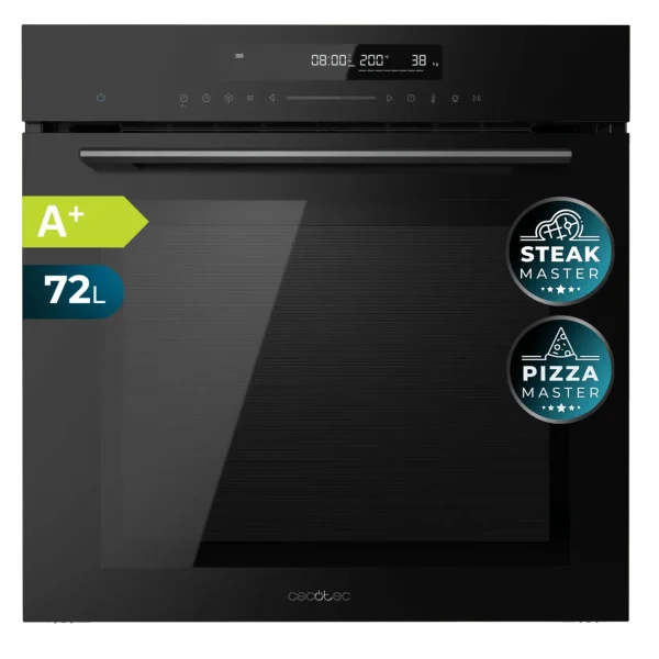 Horno integrable Cecotec Bolero Hexa SM406000 Glass Black con panel digital y sistema Steak Master