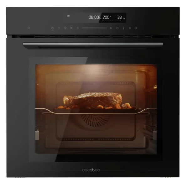 Imagen 3 Horno integrable Cecotec Bolero Hexa SM406000 de 75L, 13 funciones y clase A+. Incluye Steak Master y Pizza Master en acabado cristal negro de 2900 W.