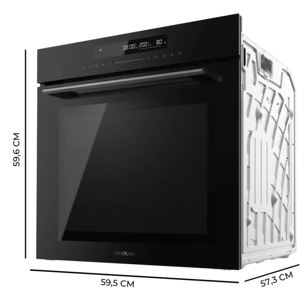 Imagen 7 Horno integrable Cecotec Bolero Hexa SM406000 de 75L, 13 funciones y clase A+. Incluye Steak Master y Pizza Master en acabado cristal negro de 2900 W.