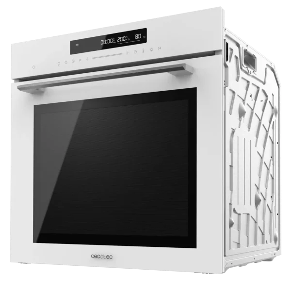 Imagen 6 Horno integrable Cecotec Bolero Hexa SM406000 de 75L, 13 funciones, Pizza Master y Steak Master. Clasificación energética A+ y diseño en cristal blanco.