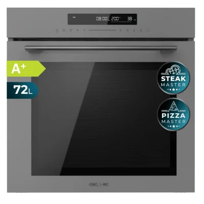 Horno integrable multifunción Cecotec Bolero Hexa SM406000 Glass Grey con panel electrónico y acabado en cristal gris