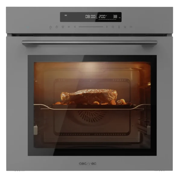 Imagen 3 Horno integrable Cecotec Bolero Hexa SM406000 Glass Grey A+ de 75 L. Con 13 funciones, Steak Master y Pizza Master. Potencia de 2900 W y eficiencia energética.