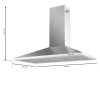Imagen 2 Campana extractora piramidal Bolero Flux PM 903500 Inox B de 90 cm. Potencia de 65W, succión de 350 m3/h y eficiencia energética clase B para un aire limpio.