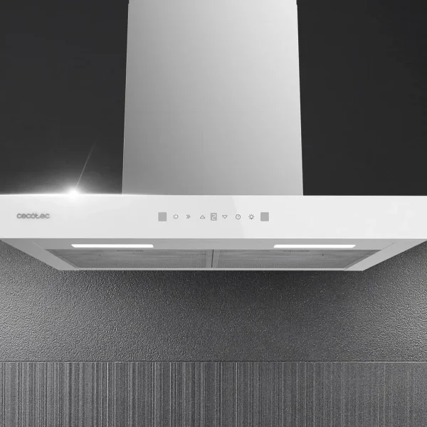 Imagen 7 Campana extractora Bolero Flux TT 605500 Glass White A++ de 60 cm. Succión de 550 m³/h, control táctil, sensor de humos y control gestual para tu cocina.