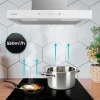 Imagen 8 Campana extractora Bolero Flux TT 605500 Glass White A++ de 60 cm. Succión de 550 m³/h, control táctil, sensor de humos y control gestual para tu cocina.
