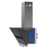 Imagen 3 Campana decorativa Bolero Flux DT 608010 Glass Black A++ de 60cm, succión 800m3/h, control gestual, sensor de humos y máxima eficiencia energética clase A++.