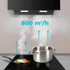 Imagen 7 Campana decorativa Bolero Flux DT 608010 Glass Black A++ de 60cm, succión 800m3/h, control gestual, sensor de humos y máxima eficiencia energética clase A++.