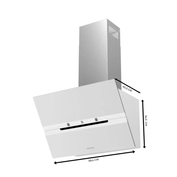 Imagen 2 Campana decorativa Cecotec de 60 cm, succión 800 m³/h y eficiencia A++. Incluye control gestual, sensor de humo y acabado en cristal blanco con motor de 220W.