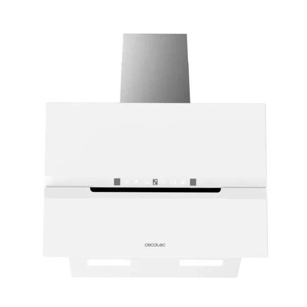Imagen 3 Campana decorativa Cecotec de 60 cm, succión 800 m³/h y eficiencia A++. Incluye control gestual, sensor de humo y acabado en cristal blanco con motor de 220W.