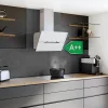 Imagen 5 Campana decorativa Cecotec de 60 cm, succión 800 m³/h y eficiencia A++. Incluye control gestual, sensor de humo y acabado en cristal blanco con motor de 220W.