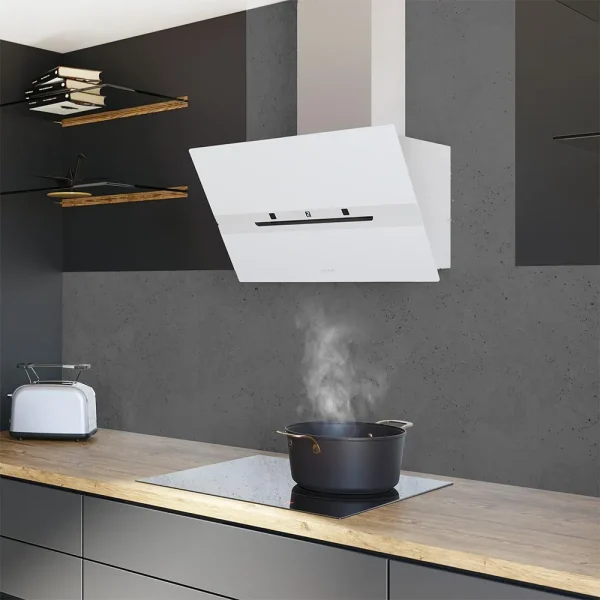 Imagen 8 Campana decorativa Cecotec de 60 cm, succión 800 m³/h y eficiencia A++. Incluye control gestual, sensor de humo y acabado en cristal blanco con motor de 220W.