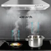 Imagen 7 Campana piramidal Cecotec Bolero Flux PM 604300 Inox C de 60 cm. Potencia de succión de 403 m3/h, acabado en acero inoxidable y controles mecánicos de precisión.