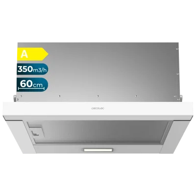 Campana extractora telescópica Bolero Flux TLM 603500 White A de 60 cm en color blanco instalada bajo mueble