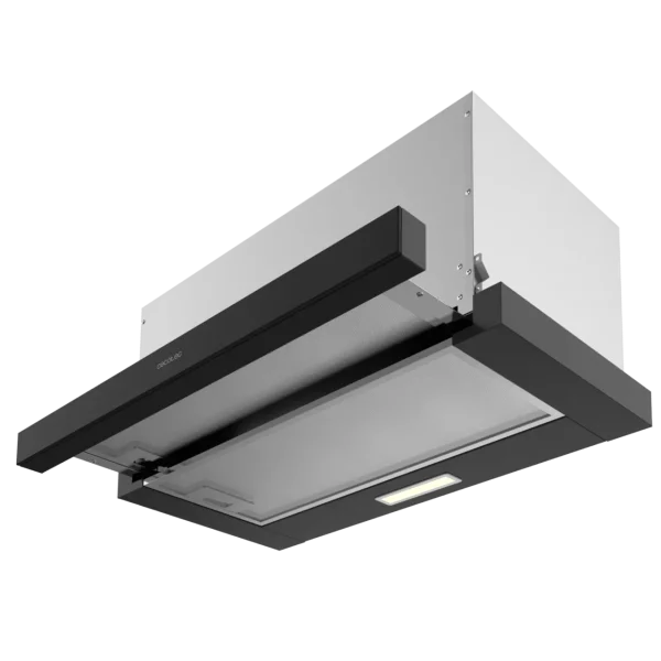 Imagen 4 Campana telescópica Bolero Flux TLM 603500 Black A de 60 cm. Eficiencia Clase A, motor de 70W y 350 m3/h de succión con elegante acabado en negro.
