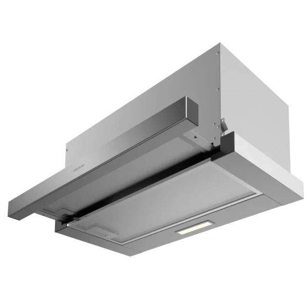 Imagen 4 Campana extractora telescópica Cecotec Bolero Flux TLM 603500 Inox A. 350 m³/h de succión, eficiencia Clase A y 60 cm de ancho con acabado en acero inoxidable.