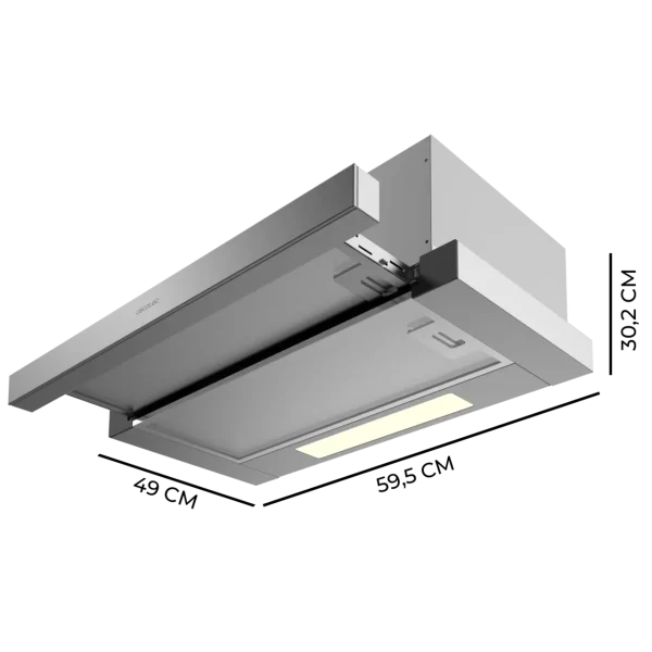 Imagen 3 Campana telescópica Bolero Flux TLM 606500 Inox A de 60cm con succión de 650 m3/h, eficiencia clase A y control mecánico. Diseño elegante en acero inoxidable.