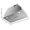 Imagen 3 Campana integral Cecotec de 52 cm con 350 m3/h de succión, motor de 70 W y acabado inox. Eficiencia clase B y filtros de carbono para una cocina sin humos.