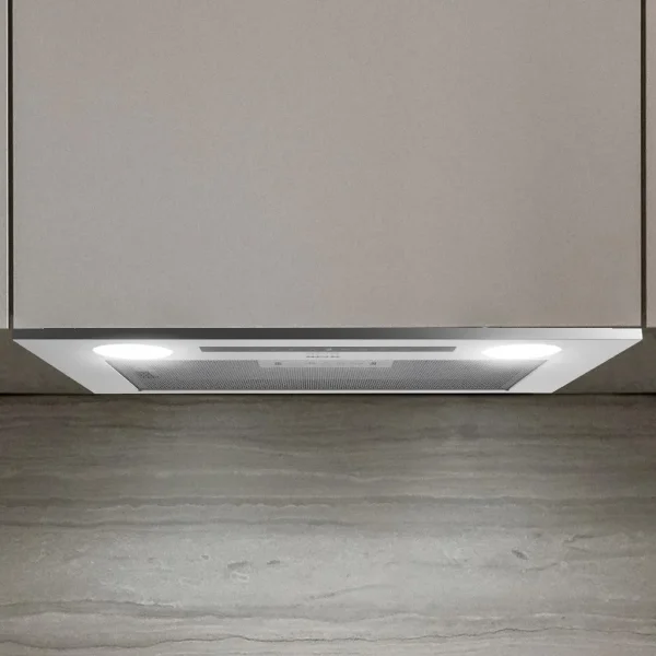 Imagen 6 Campana integral Bolero Flux IT 525500 Inox A++ de 52 cm. Potencia de 550 m3/h, motor de 75W, control táctil y eficiencia energética A++ para una cocina limpia.