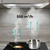 Imagen 7 Campana integral Bolero Flux IT 525500 Inox A++ de 52 cm. Potencia de 550 m3/h, motor de 75W, control táctil y eficiencia energética A++ para una cocina limpia.