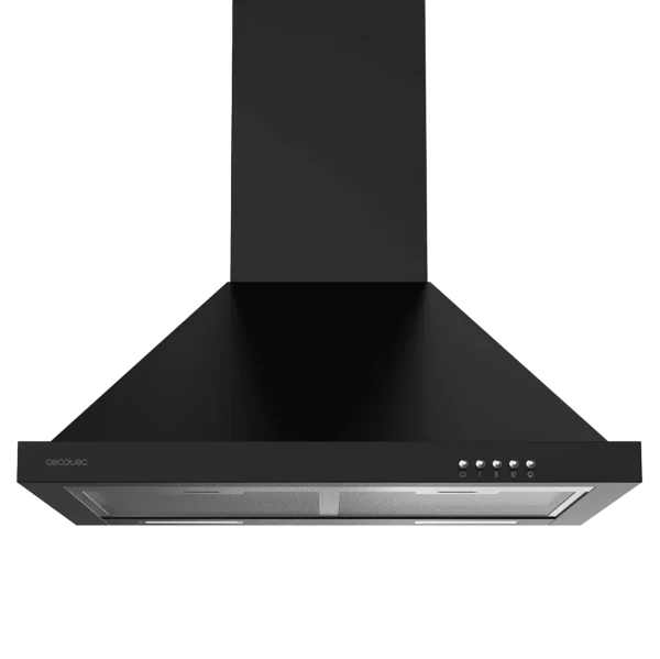 Imagen 4 Campana piramidal Cecotec Bolero Flux PM 606500 Black A de 60 cm. Potencia de succión de 650 m3/h, eficiencia clase A, motor de 165W y elegante acabado negro.