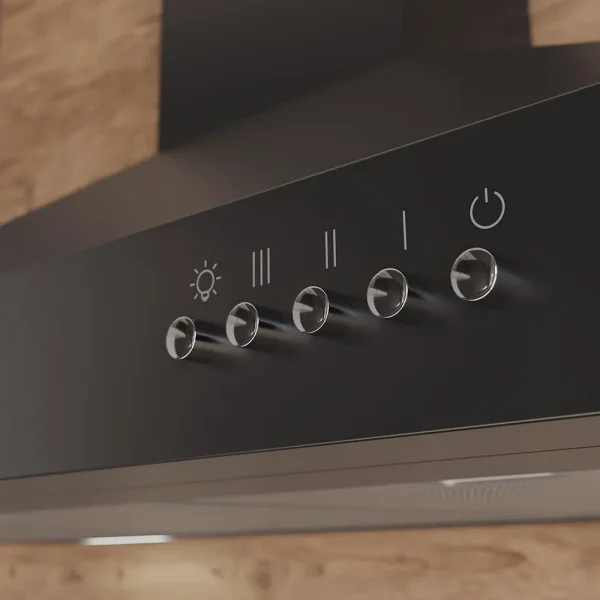 Imagen 7 Campana piramidal Cecotec Bolero Flux PM 606500 Black A de 60 cm. Potencia de succión de 650 m3/h, eficiencia clase A, motor de 165W y elegante acabado negro.