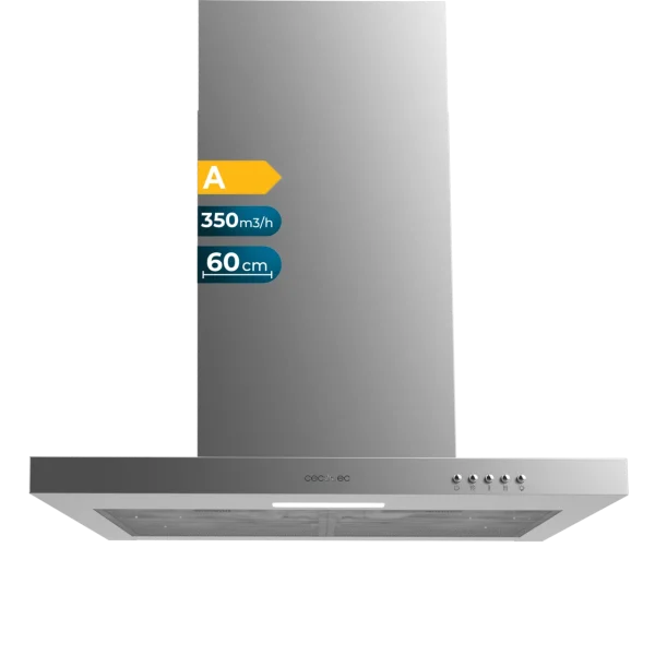 Campana extractora decorativa Bolero Flux TM 603500 Inox B de 60 cm en acero inoxidable