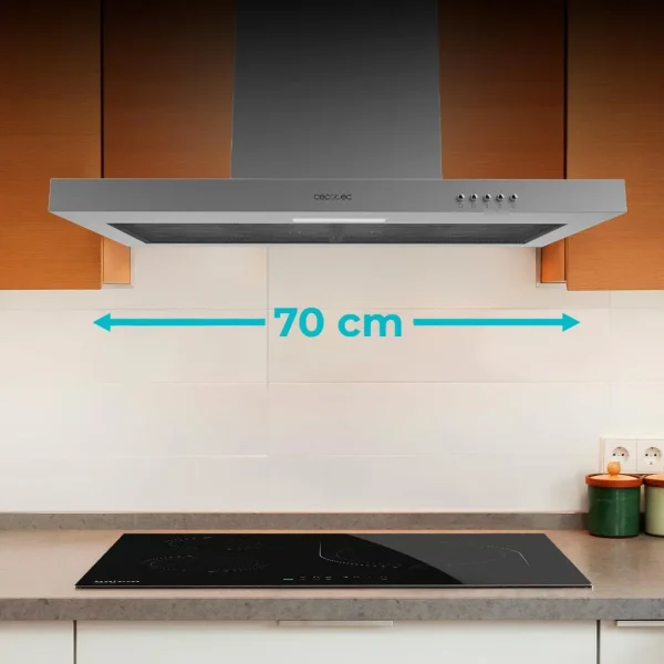 Imagen 5 Campana decorativa Bolero Flux TM 703500 Inox B de 70 cm. Potencia de succión de 350 m³/h, eficiencia energética clase B y acabado en acero inoxidable duradero.