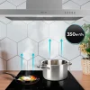 Imagen 7 Campana decorativa Bolero Flux TM 703500 Inox B de 70 cm. Potencia de succión de 350 m³/h, eficiencia energética clase B y acabado en acero inoxidable duradero.
