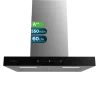 Campana extractora Cecotec Bolero Flux TT 605500 Glass Black frontal de cristal negro con diseño en T
