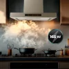Imagen 7 Campana extractora de 60cm Bolero Flux TT 608000 con 800 m³/h, eficiencia A++, motor de 220W, control gestual, sensor de humo y acabado en cristal negro e inox.