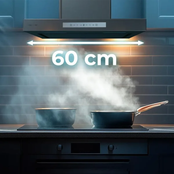 Imagen 5 Campana Cecotec Bolero Flux TT 608000 Slim Glass White A++. 60 cm de ancho, succión 800 m3/h, motor 220W, control gestual y sensor de humo inteligente.