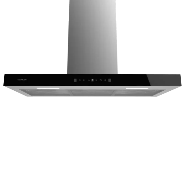 Imagen 2 Campana extractora de 90 cm Bolero Flux TT 905500. Succión 550 m3/h, eficiencia A++, control gestual y sensor de humos. Elegante acabado en vidrio negro.