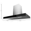 Imagen 3 Campana extractora de 90 cm Bolero Flux TT 905500. Succión 550 m3/h, eficiencia A++, control gestual y sensor de humos. Elegante acabado en vidrio negro.