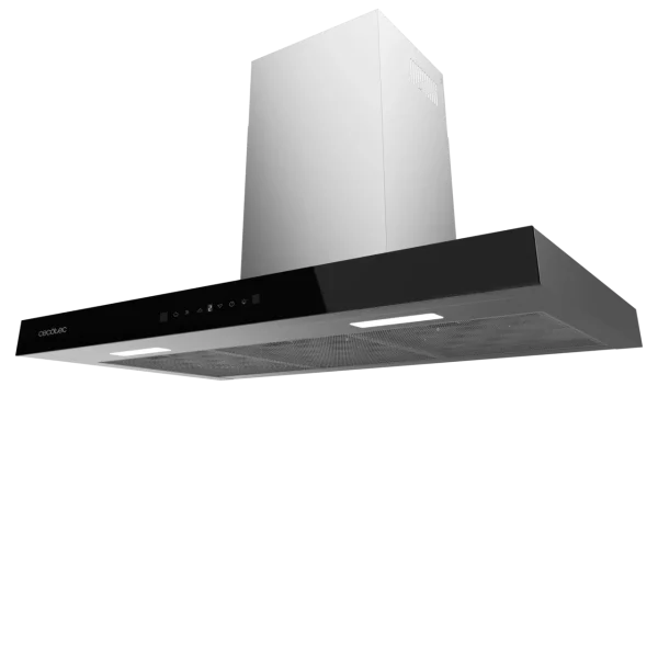 Imagen 4 Campana extractora de 90 cm Bolero Flux TT 905500. Succión 550 m3/h, eficiencia A++, control gestual y sensor de humos. Elegante acabado en vidrio negro.