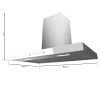 Imagen 3 Campana T Bolero Flux TT 905500 Glass White de 90 cm con succión de 550 m3/h, motor de 70W, eficiencia A++, sensor de humo y control por gestos en cristal blanco.
