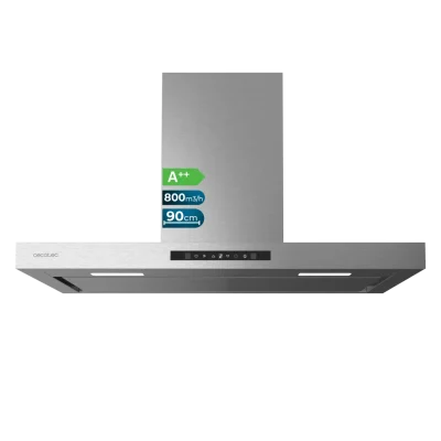 Campana extractora Cecotec Bolero Flux TT 908000 Slim Glass Black A++ con control táctil y acabado premium en cristal negro