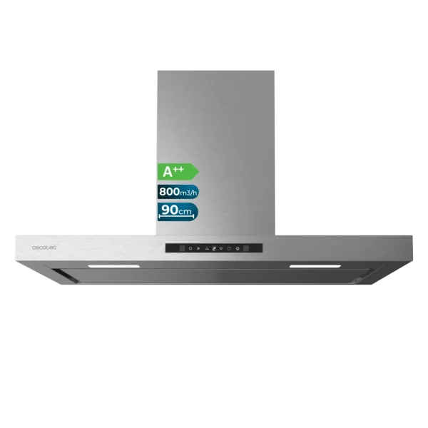 Campana extractora Cecotec Bolero Flux TT 908000 Slim Glass Black A++ con control táctil y acabado premium en cristal negro