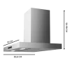 Imagen 3 Campana extractora Cecotec Bolero Flux TT 908000 Slim de 90 cm. Potencia de succión 800 m3/h, motor 220W, eficiencia A++ y tecnología Hand Movement Control.