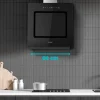Imagen 5 Campana decorativa Cecotec de 60 cm con 800 m3/h de succión, eficiencia A++, control gestual y sensor de humo. Diseño en cristal negro para cocinas modernas.
