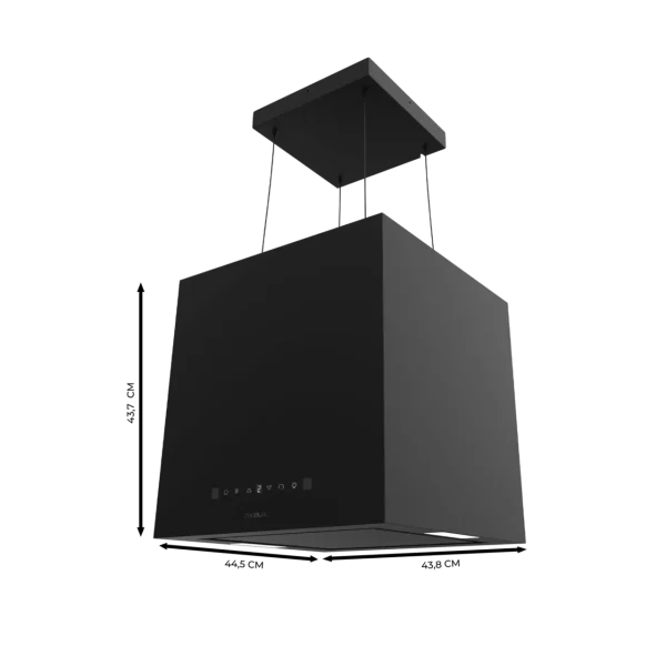 Imagen 2 La Bolero Flux CCT 448000 Black es una campana colgante de 44 cm con 800 m³/h de succión, eficiencia A++, control gestual y sensor de humos inteligente.