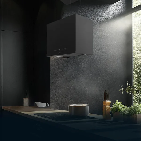 Imagen 5 La Bolero Flux CCT 448000 Black es una campana colgante de 44 cm con 800 m³/h de succión, eficiencia A++, control gestual y sensor de humos inteligente.