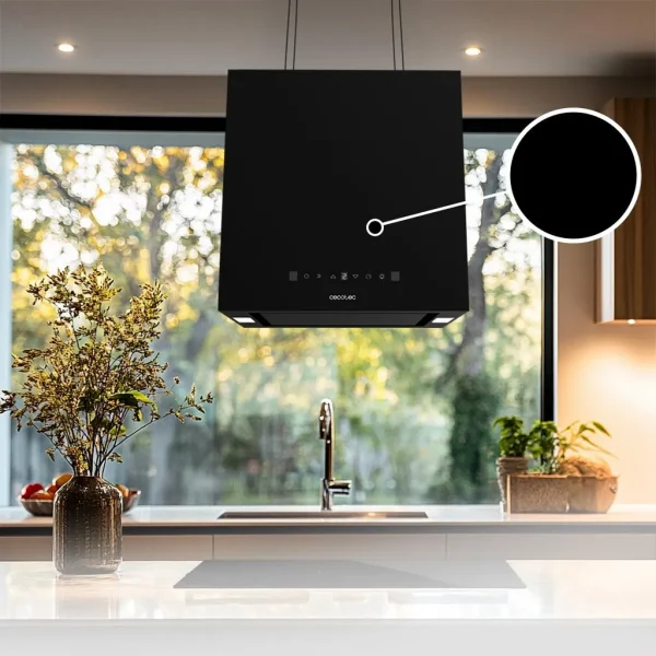 Imagen 6 La Bolero Flux CCT 448000 Black es una campana colgante de 44 cm con 800 m³/h de succión, eficiencia A++, control gestual y sensor de humos inteligente.