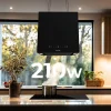 Imagen 8 La Bolero Flux CCT 448000 Black es una campana colgante de 44 cm con 800 m³/h de succión, eficiencia A++, control gestual y sensor de humos inteligente.