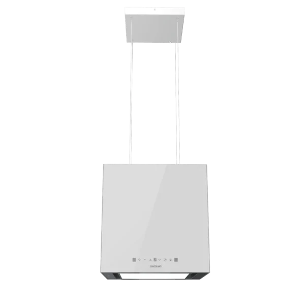 Imagen 3 Campana colgante Bolero Flux CCT 448000 Glass White A++. 800 m3/h de succión, control gestual, sensor de humo y diseño en vidrio blanco de 44 cm de ancho.